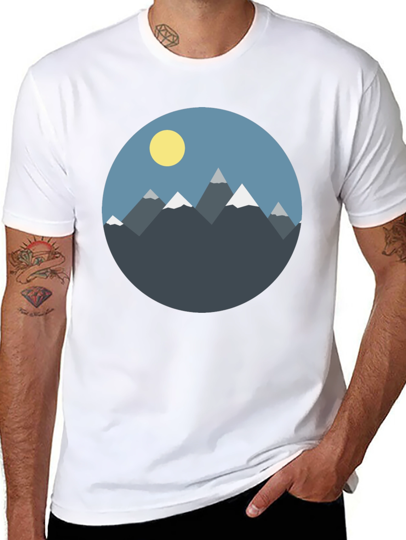 Mountain Graphic Tee - Mens Black Casual Shirt