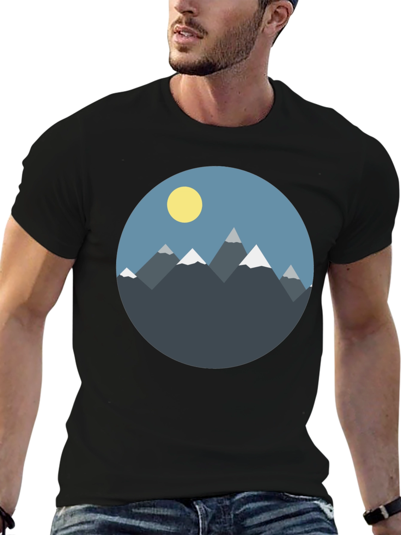 Mountain Graphic Tee - Mens Black Casual Shirt