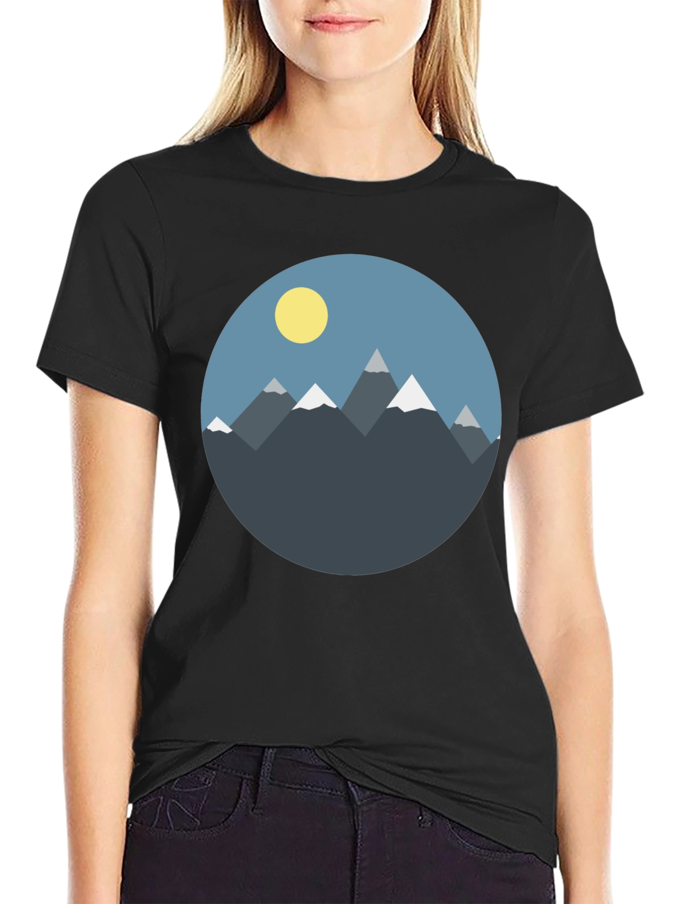 Mountain Graphic Tee - Mens Black Casual Shirt