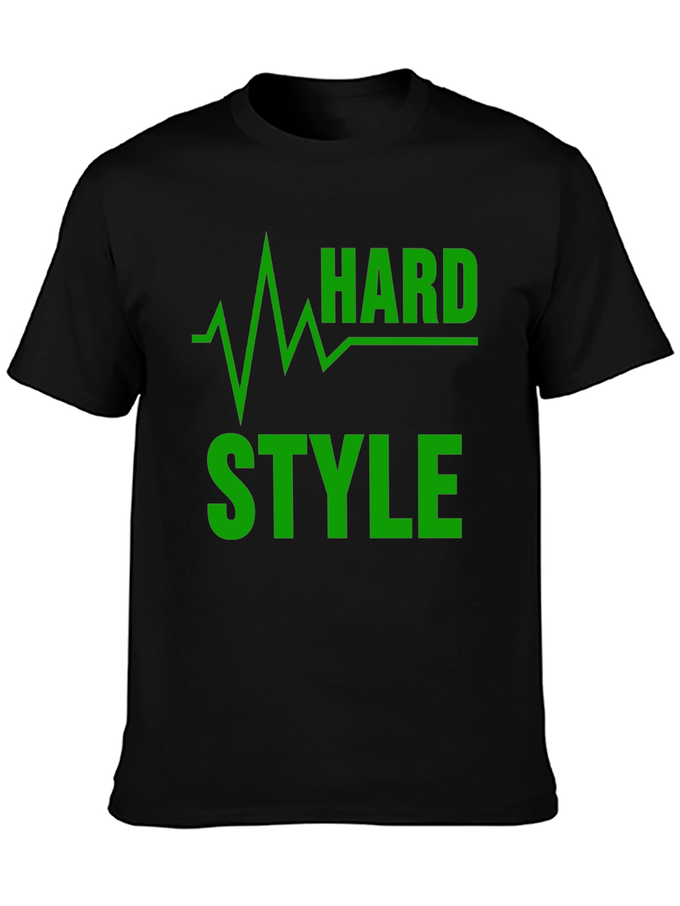 Hard Style Green Graphic Black T-Shirt