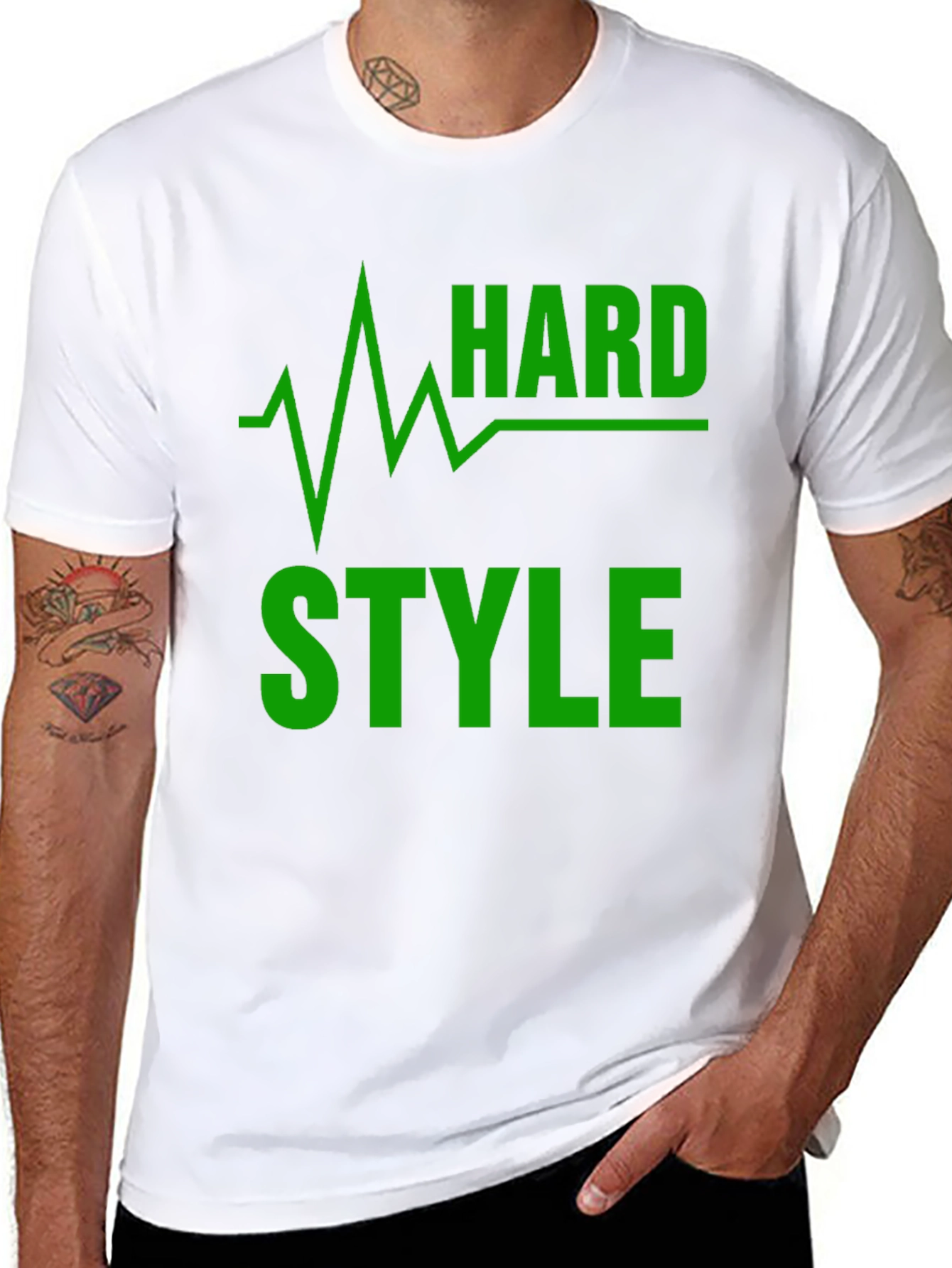 Hard Style Green Graphic Black T-Shirt