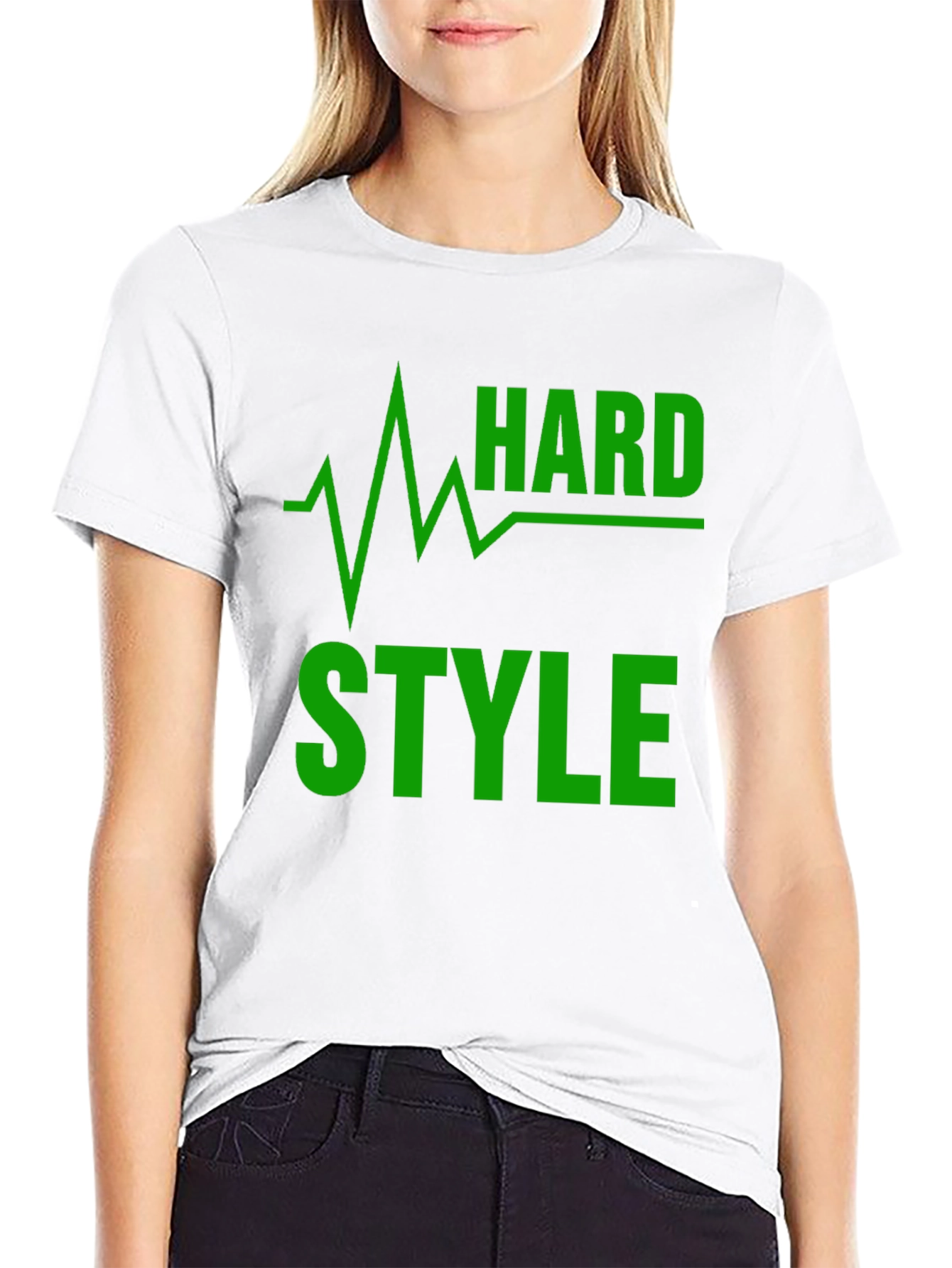 Hard Style Green Graphic Black T-Shirt