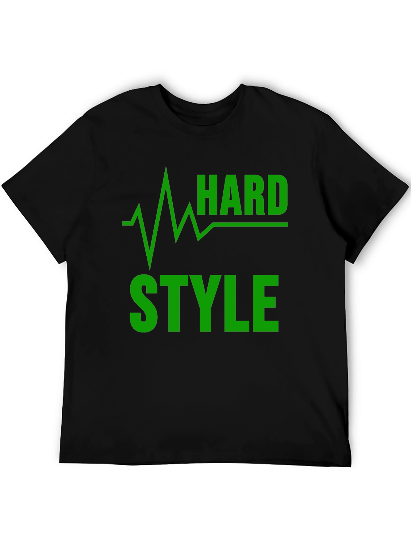 Hard Style Green Graphic Black T-Shirt