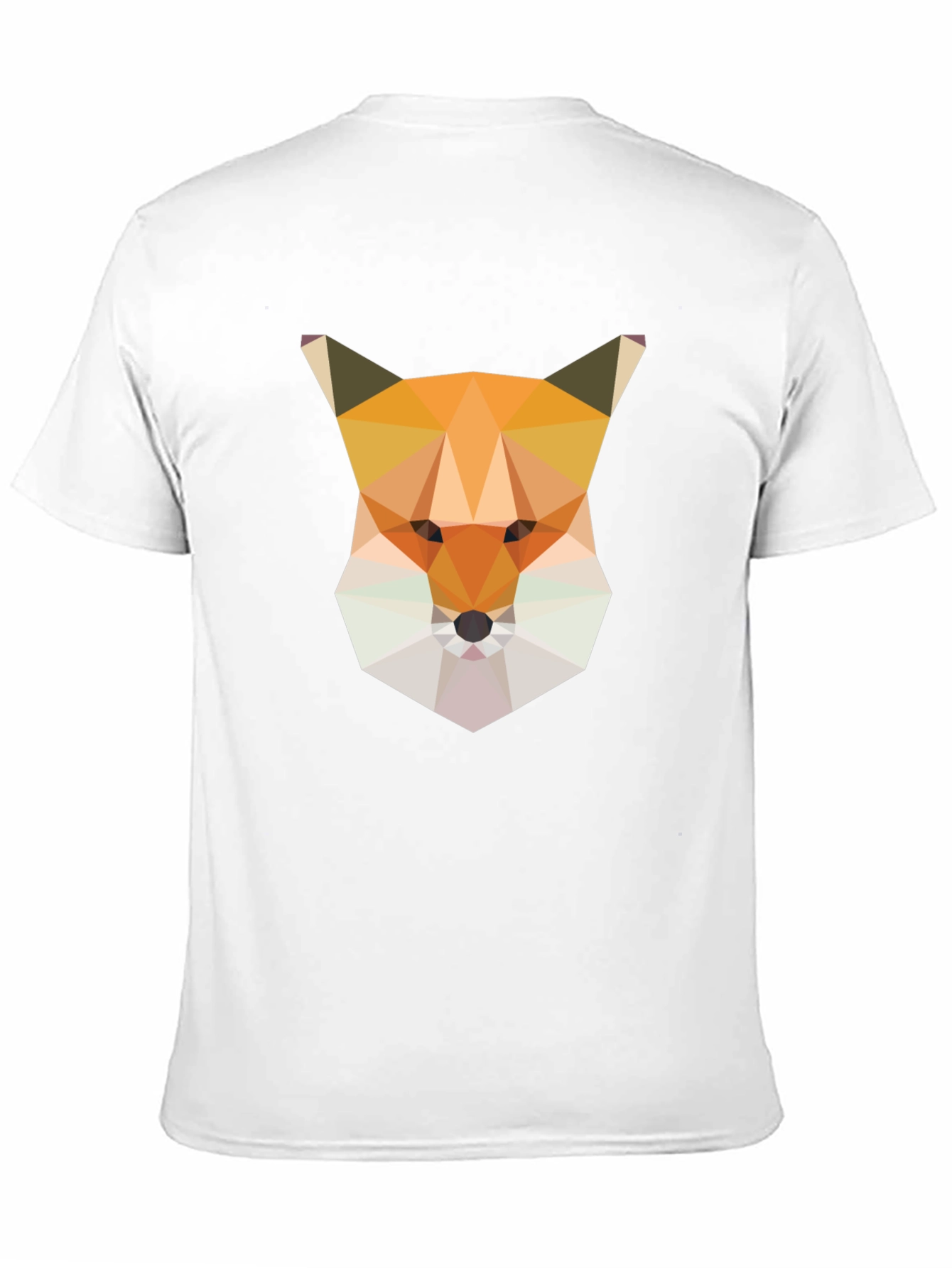 Geometric Fox Graphic Tee - Modern Mens Black T-Shirt