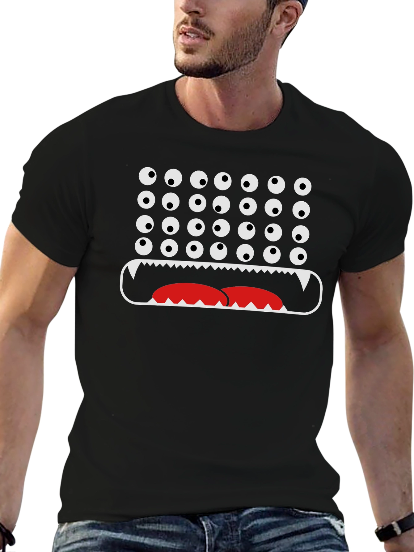 Monster Eyes Graphic T-Shirt - Spooky Halloween Tee