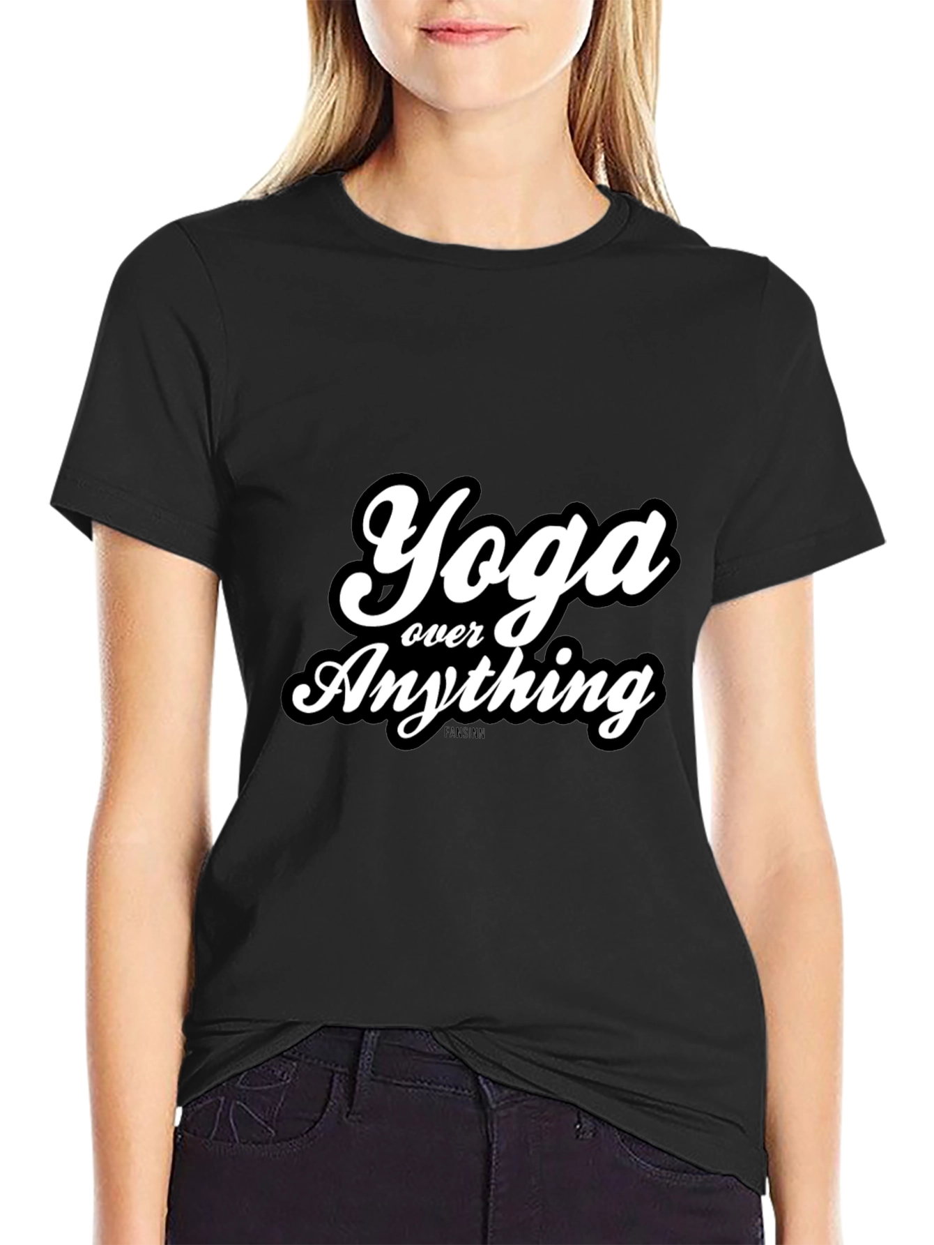 Yoga Over Anything Black Graphic Tee
