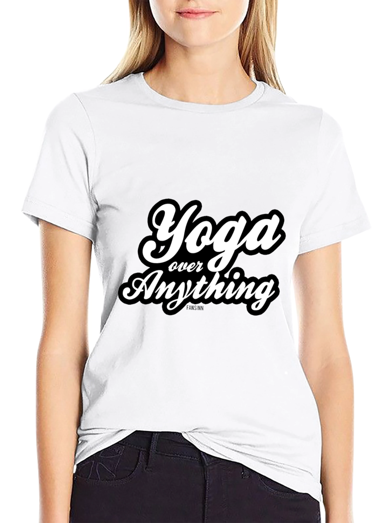 Yoga Over Anything Black Graphic Tee