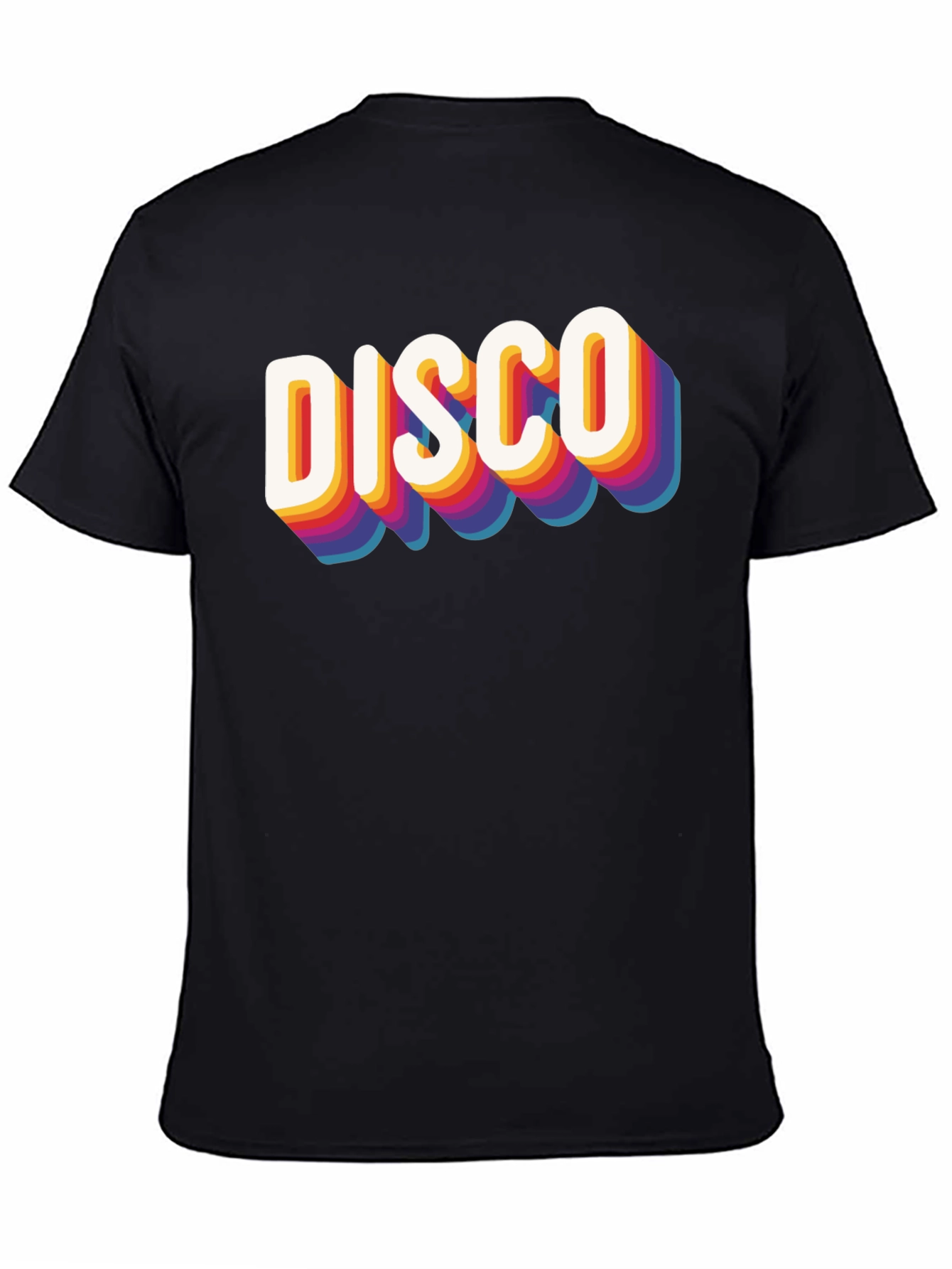 Retro Disco Graphic Tee - Black Cotton Blend
