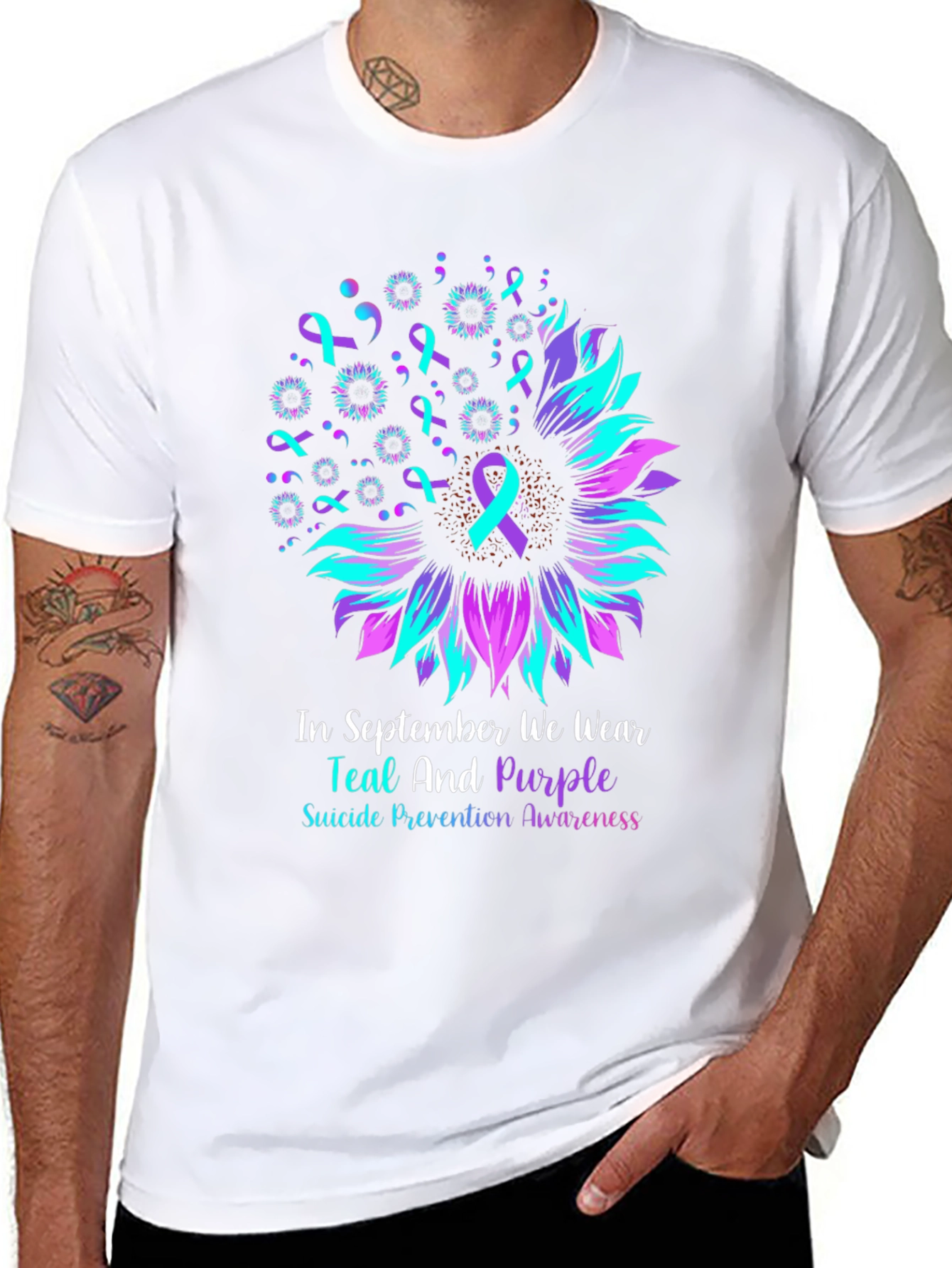Teal and Purple Suicide Prevention Awareness T-Shirt