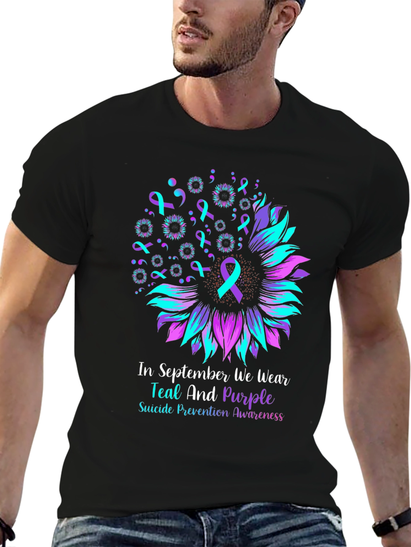 Teal and Purple Suicide Prevention Awareness T-Shirt
