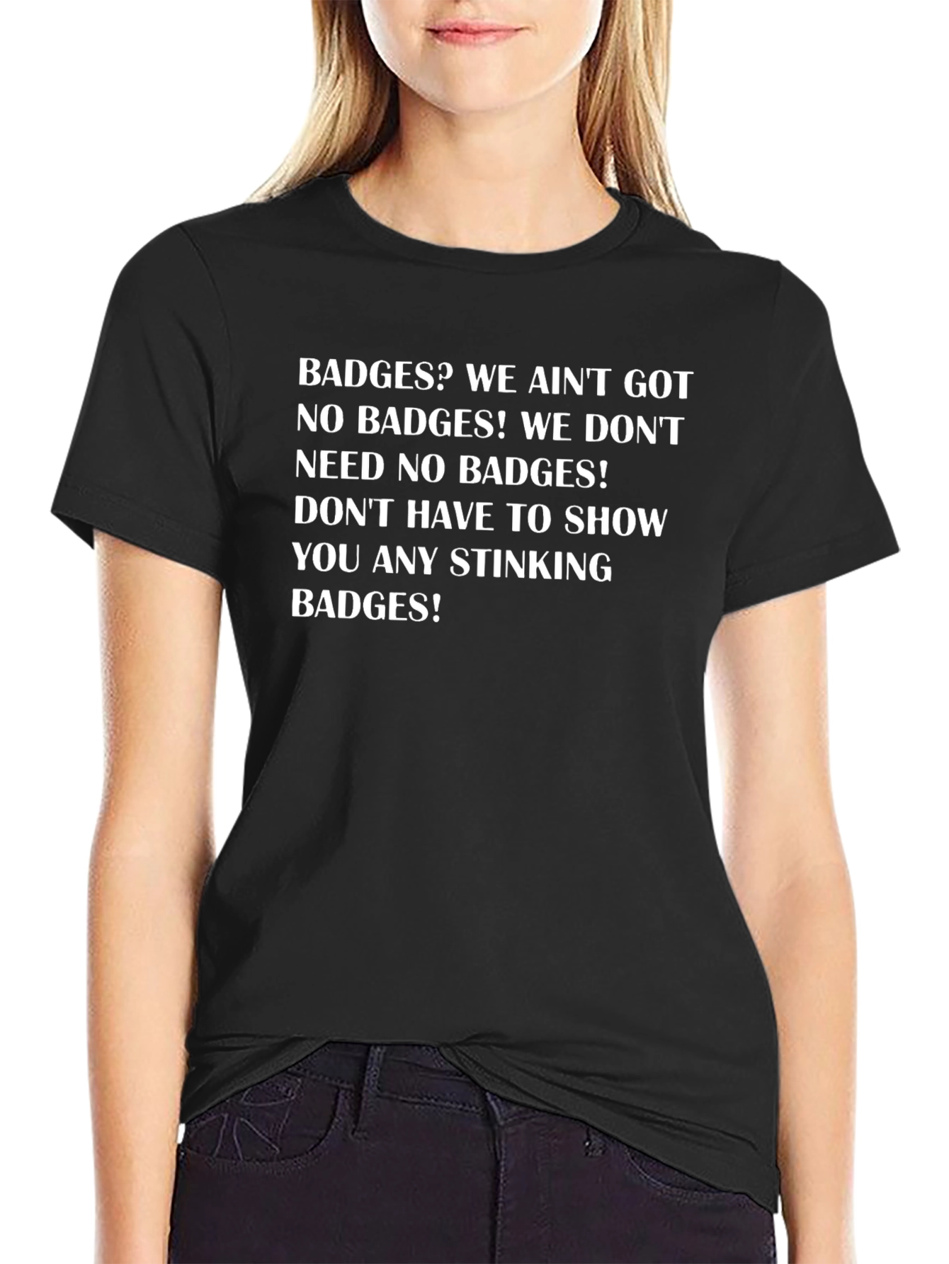Badge Quote Graphic Tee - Classic Black