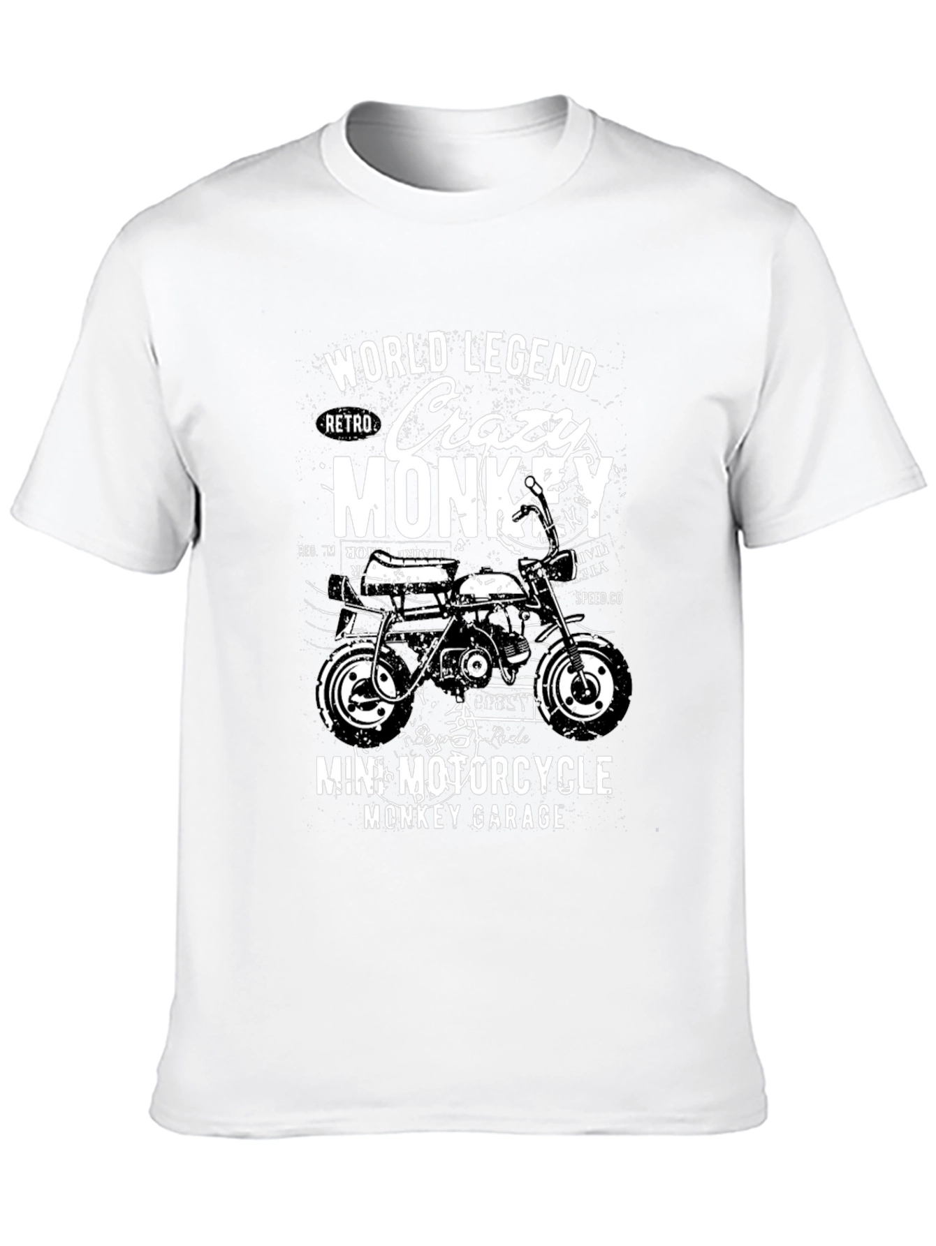Crazy Monkey Mini Motorcycle T-Shirt - Retro Design