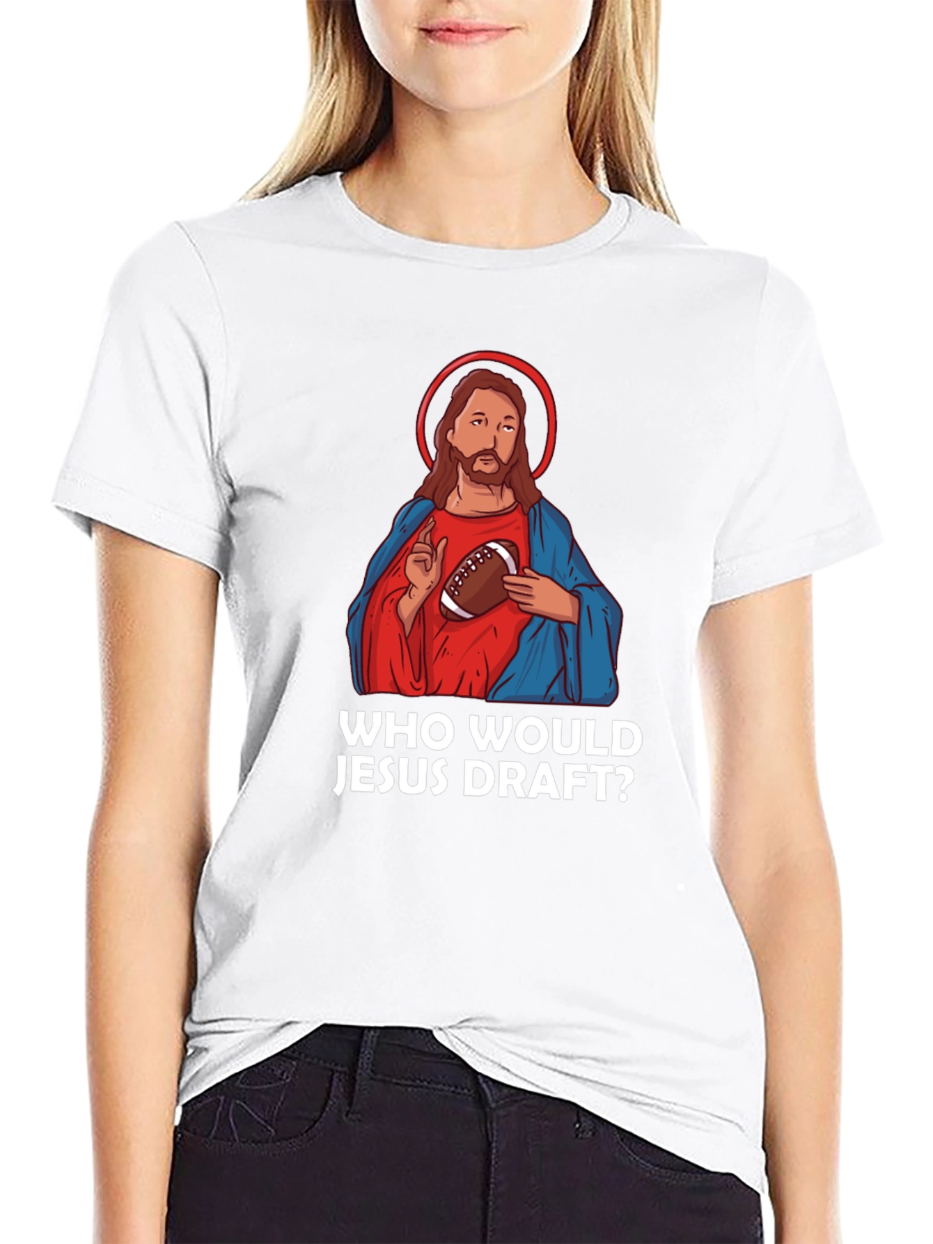 Who Would Jesus Draft? Football T-Shirt