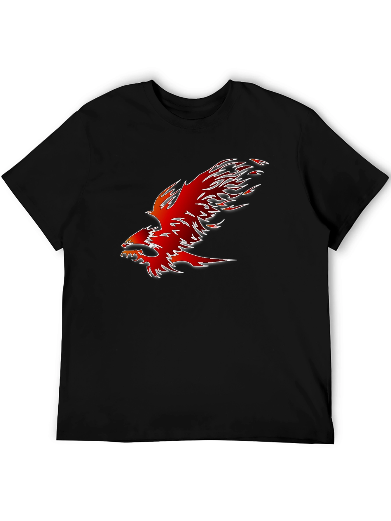 Fiery Phoenix Graphic Tee - Bold Black Shirt