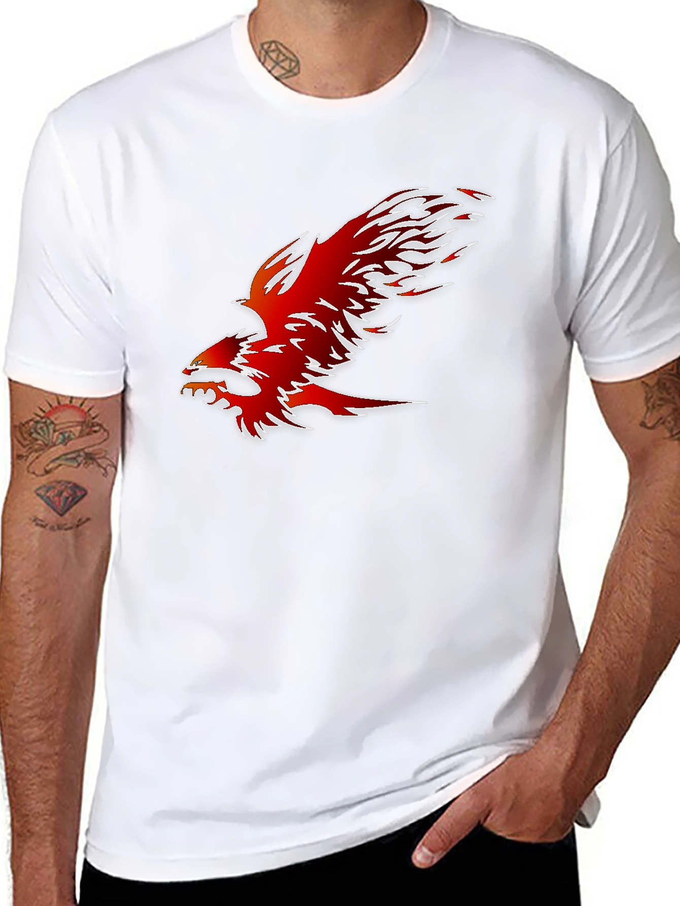 Fiery Phoenix Graphic Tee - Bold Black Shirt