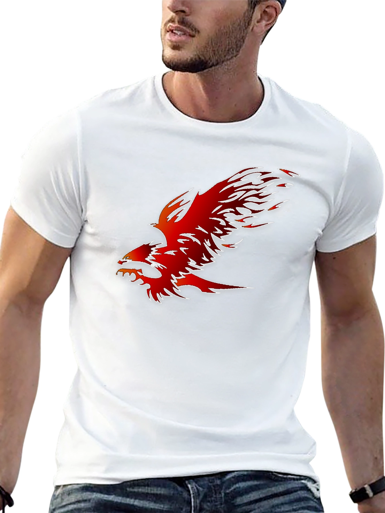Fiery Phoenix Graphic Tee - Bold Black Shirt