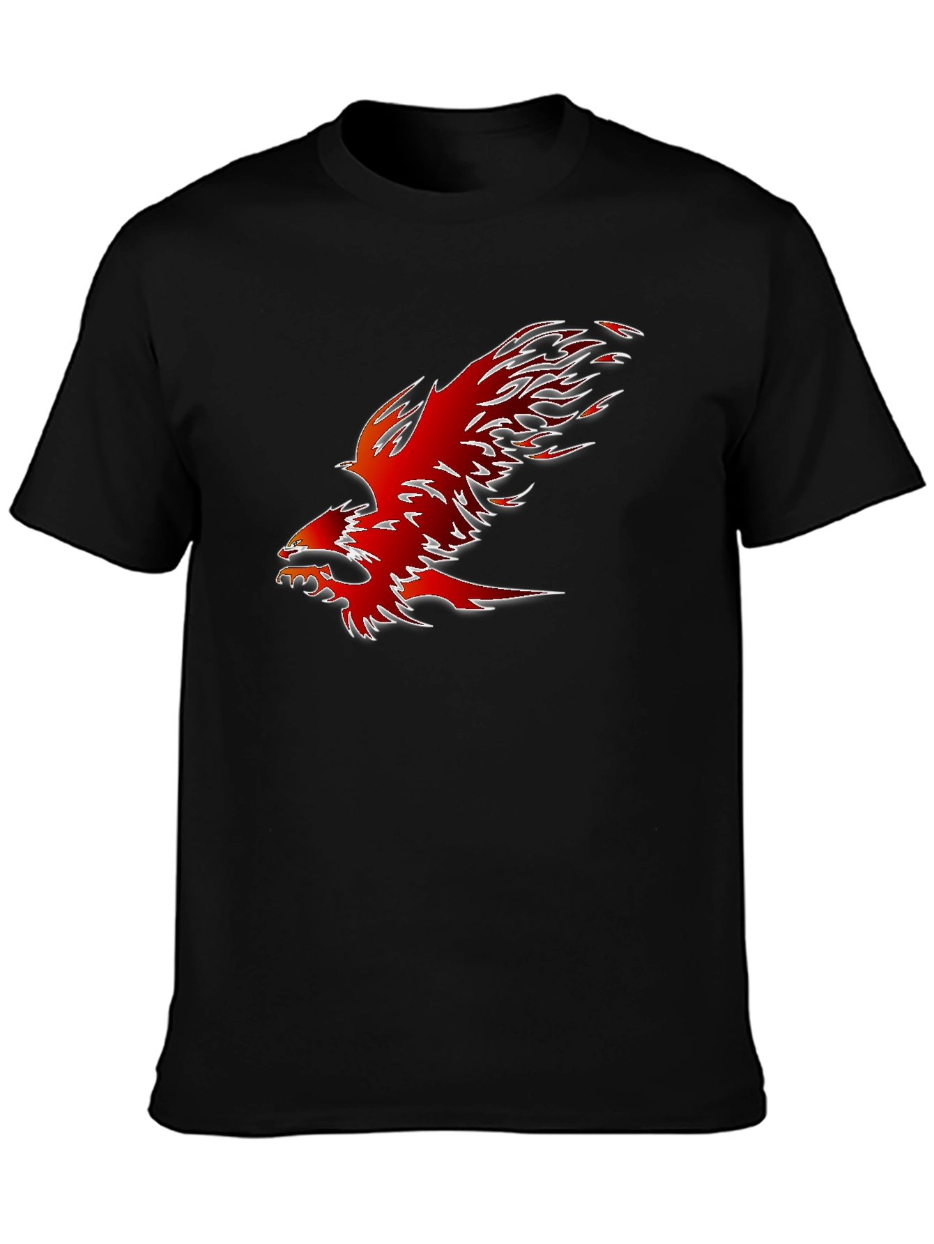 Fiery Phoenix Graphic Tee - Bold Black Shirt