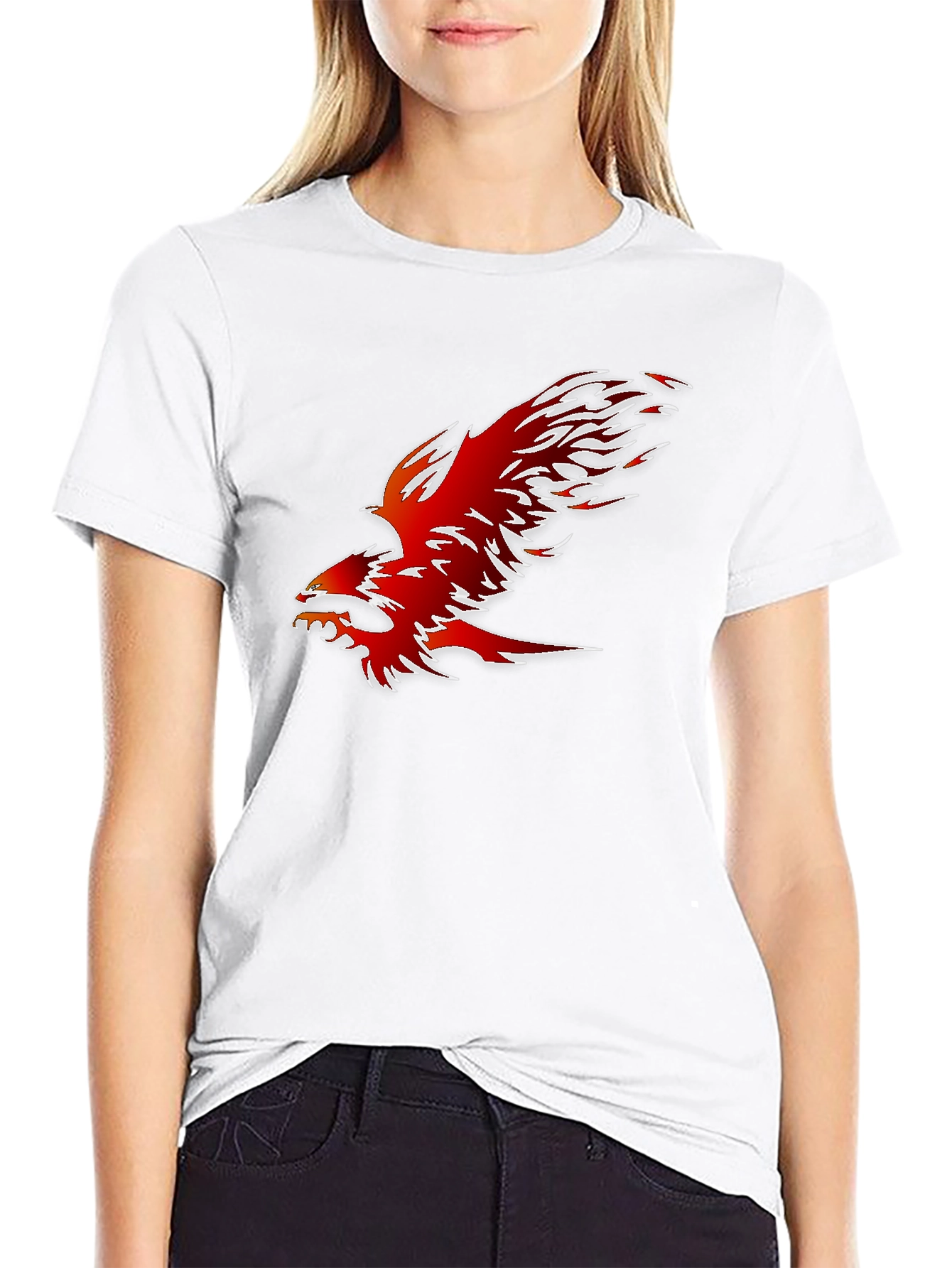 Fiery Phoenix Graphic Tee - Bold Black Shirt
