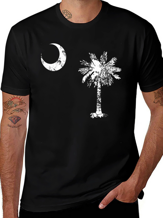 South Carolina Flag Tee - Crescent Moon Palm Tree T-Shirt