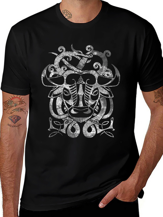 Viking Knotwork Graphic Tee - Black