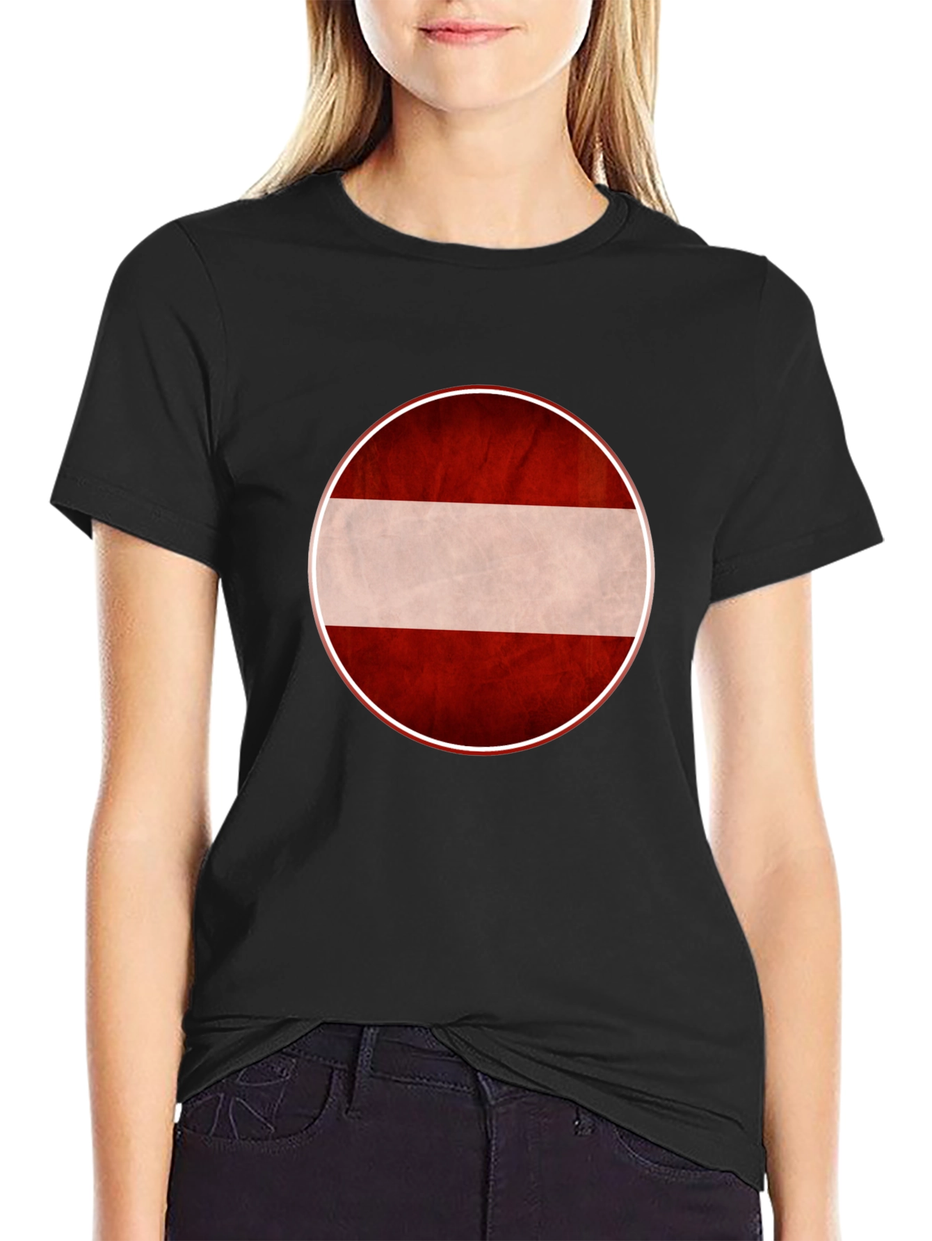 Latvia Flag Graphic Tee - Unisex Black T-Shirt