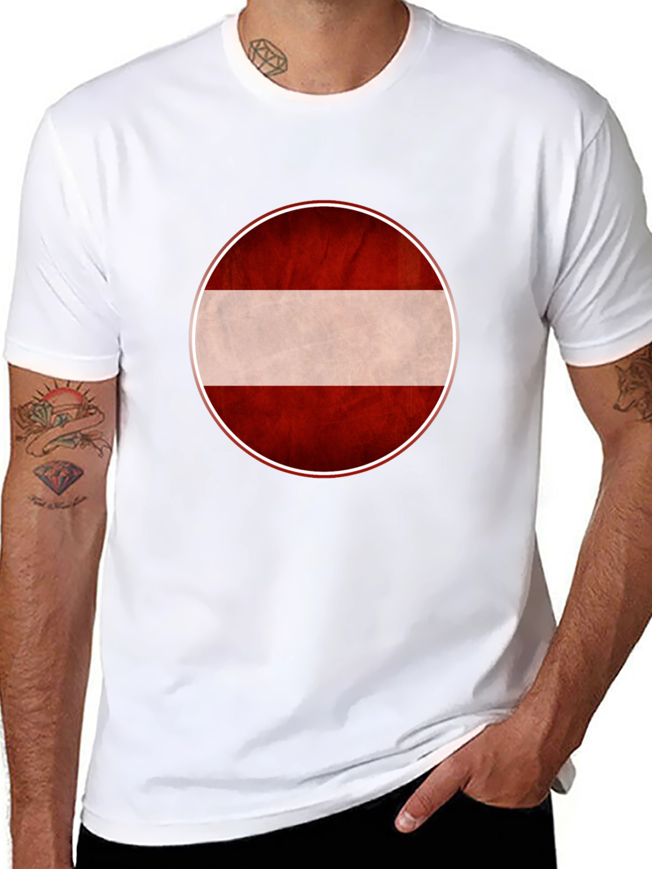 Latvia Flag Graphic Tee - Unisex Black T-Shirt