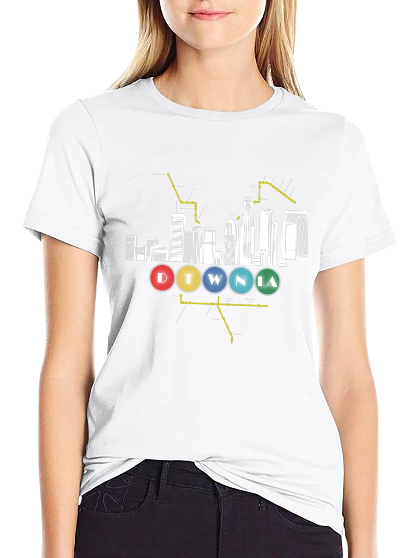 DTWNLA Skyline Graphic Tee - Black