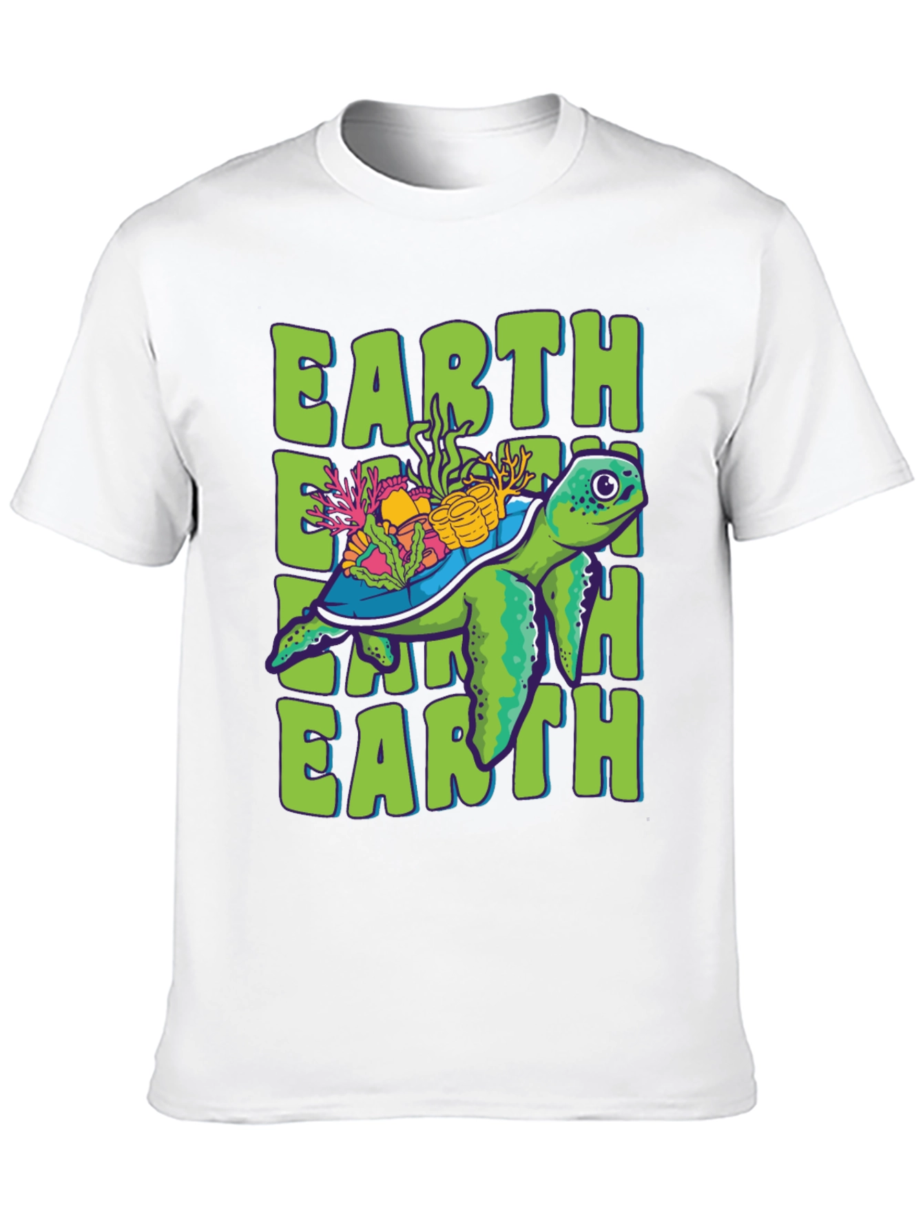 Earth Turtle Graphic Tee - Save the Planet T-Shirt