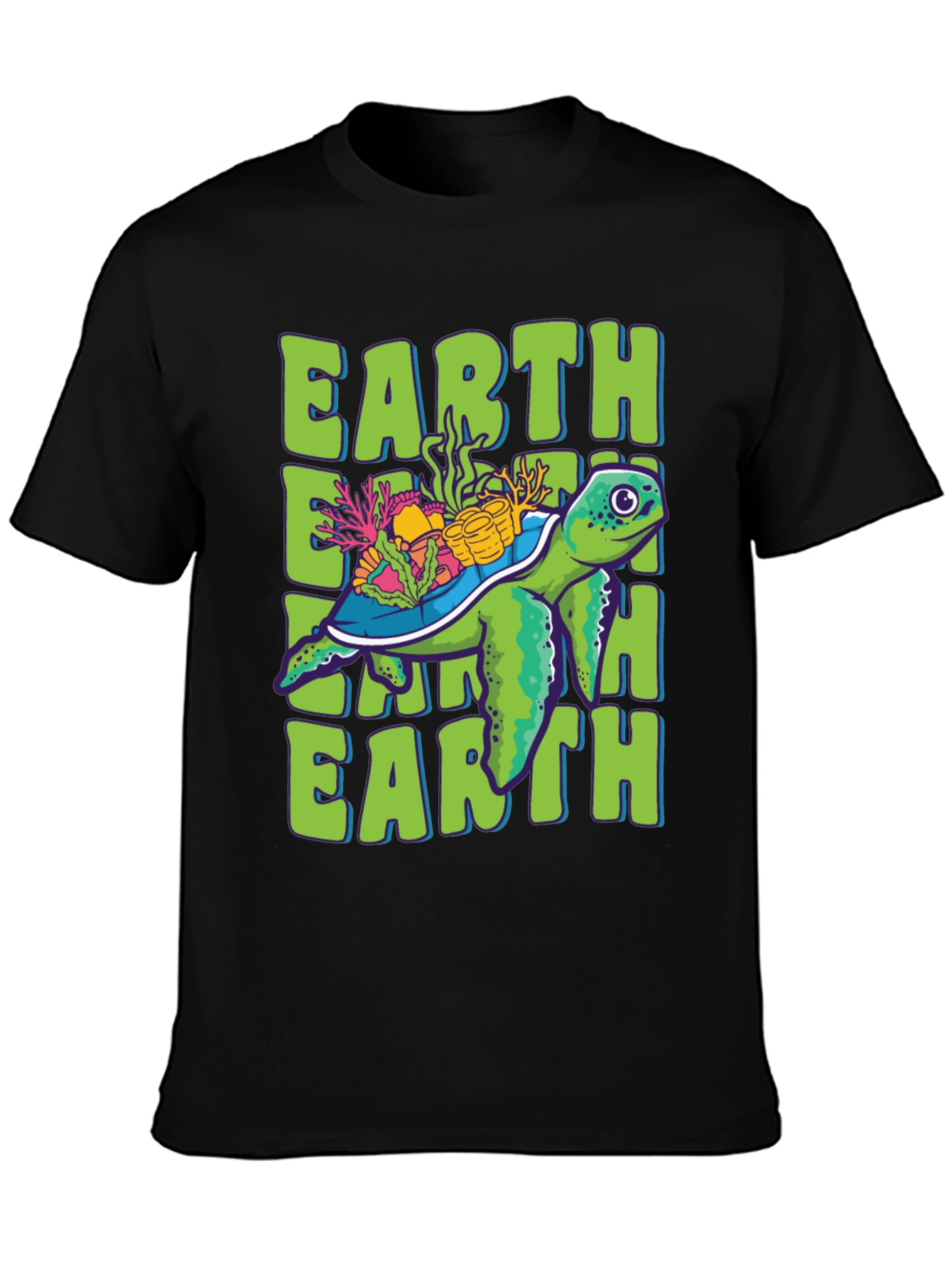 Earth Turtle Graphic Tee - Save the Planet T-Shirt