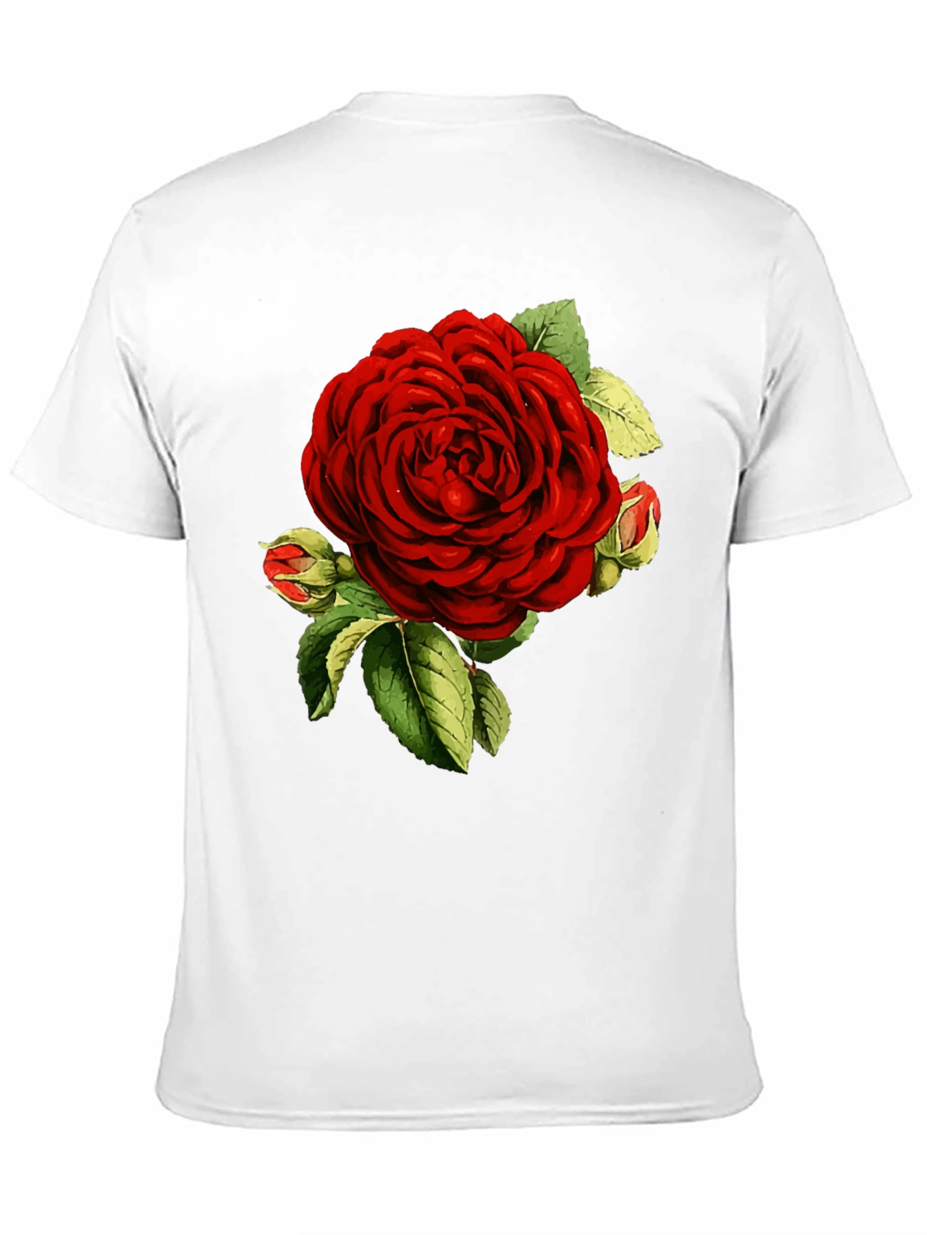 Elegant Red Rose Graphic T-Shirt - Botanical Print