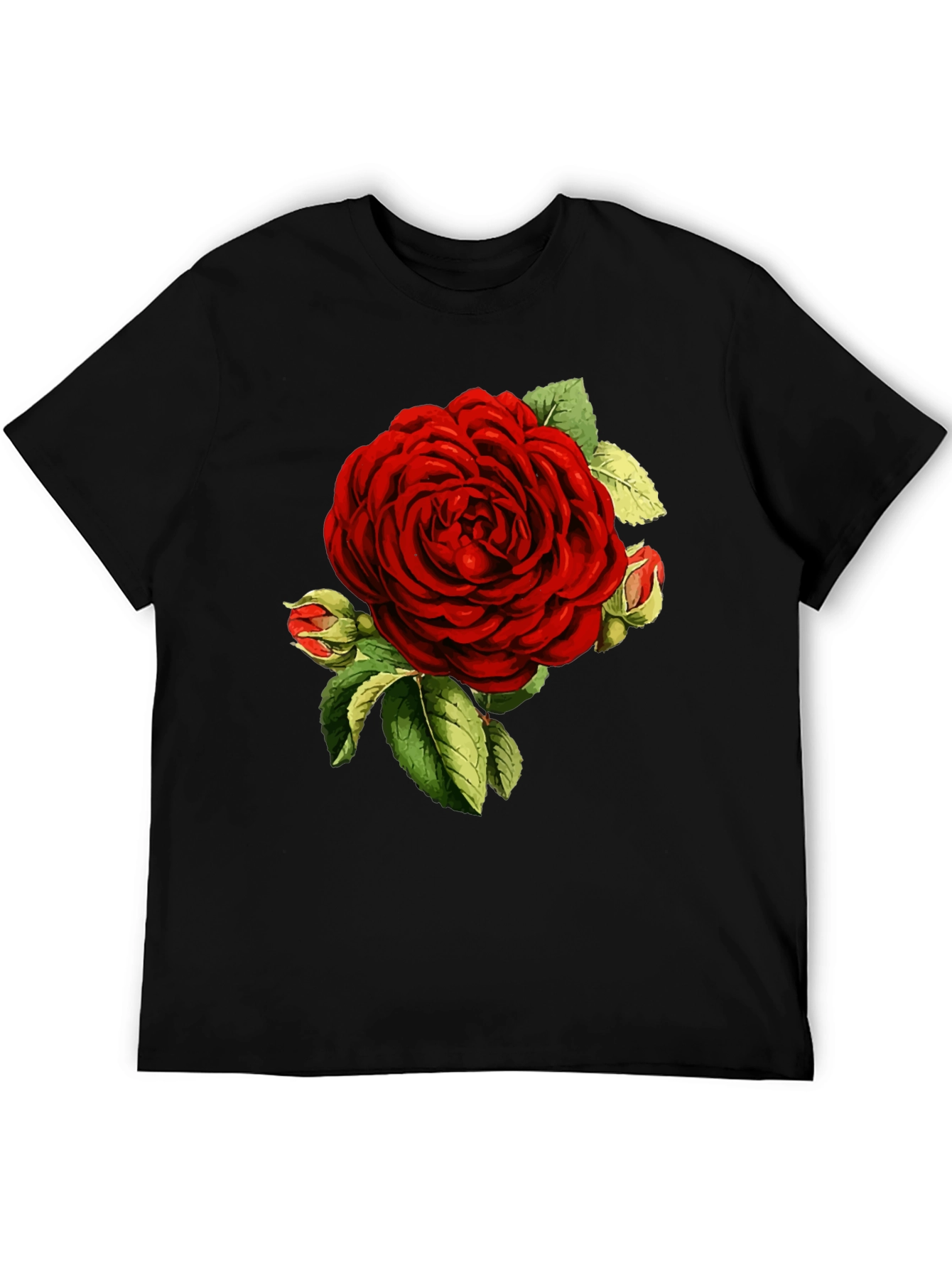 Elegant Red Rose Graphic T-Shirt - Botanical Print