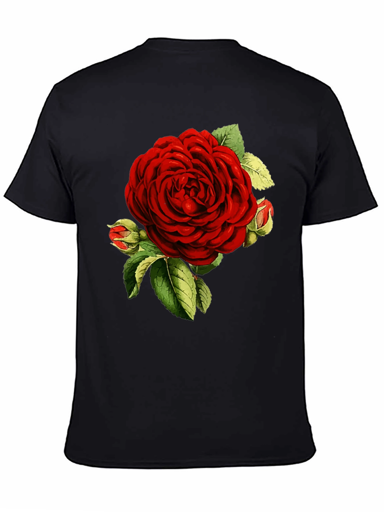 Elegant Red Rose Graphic T-Shirt - Botanical Print