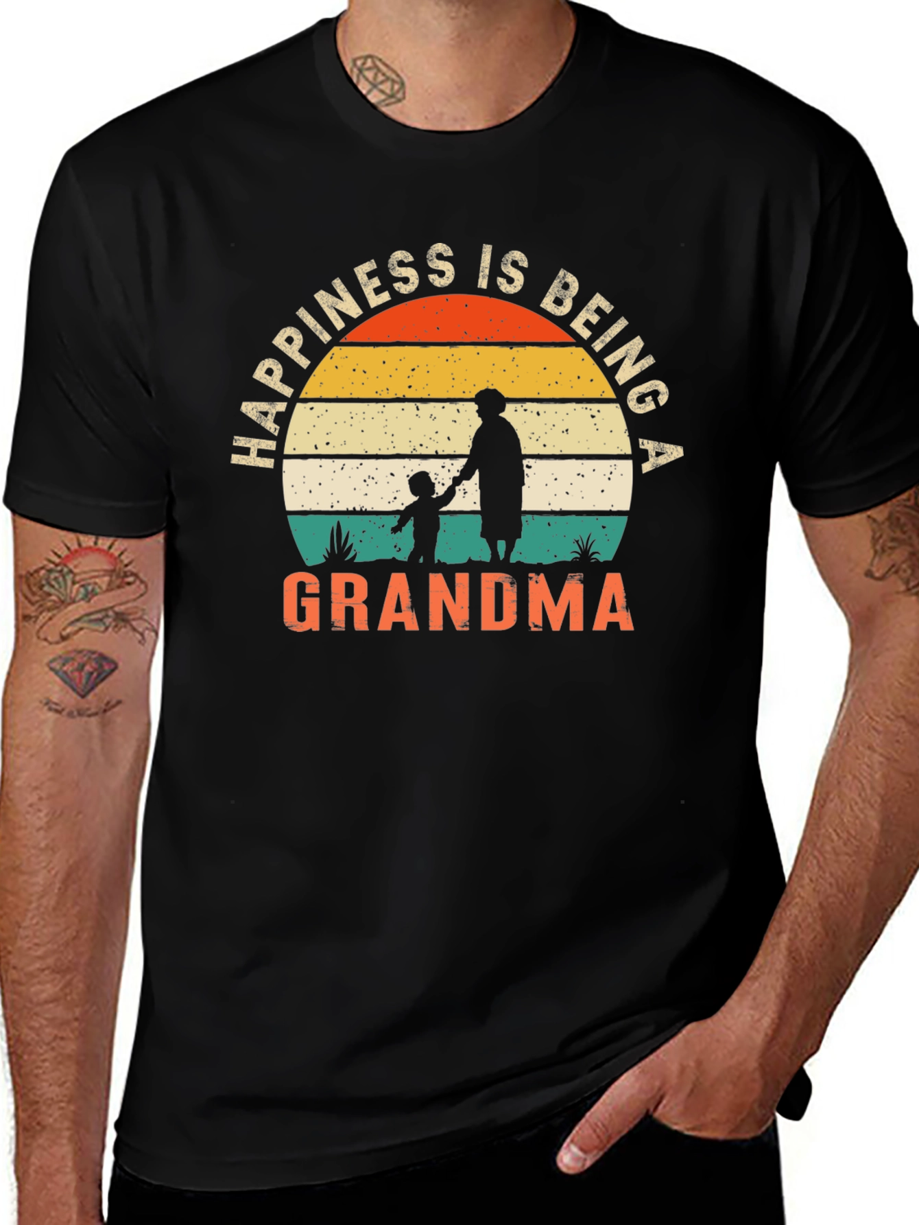 Happiness is Being a Grandma Graphic T-Shirt