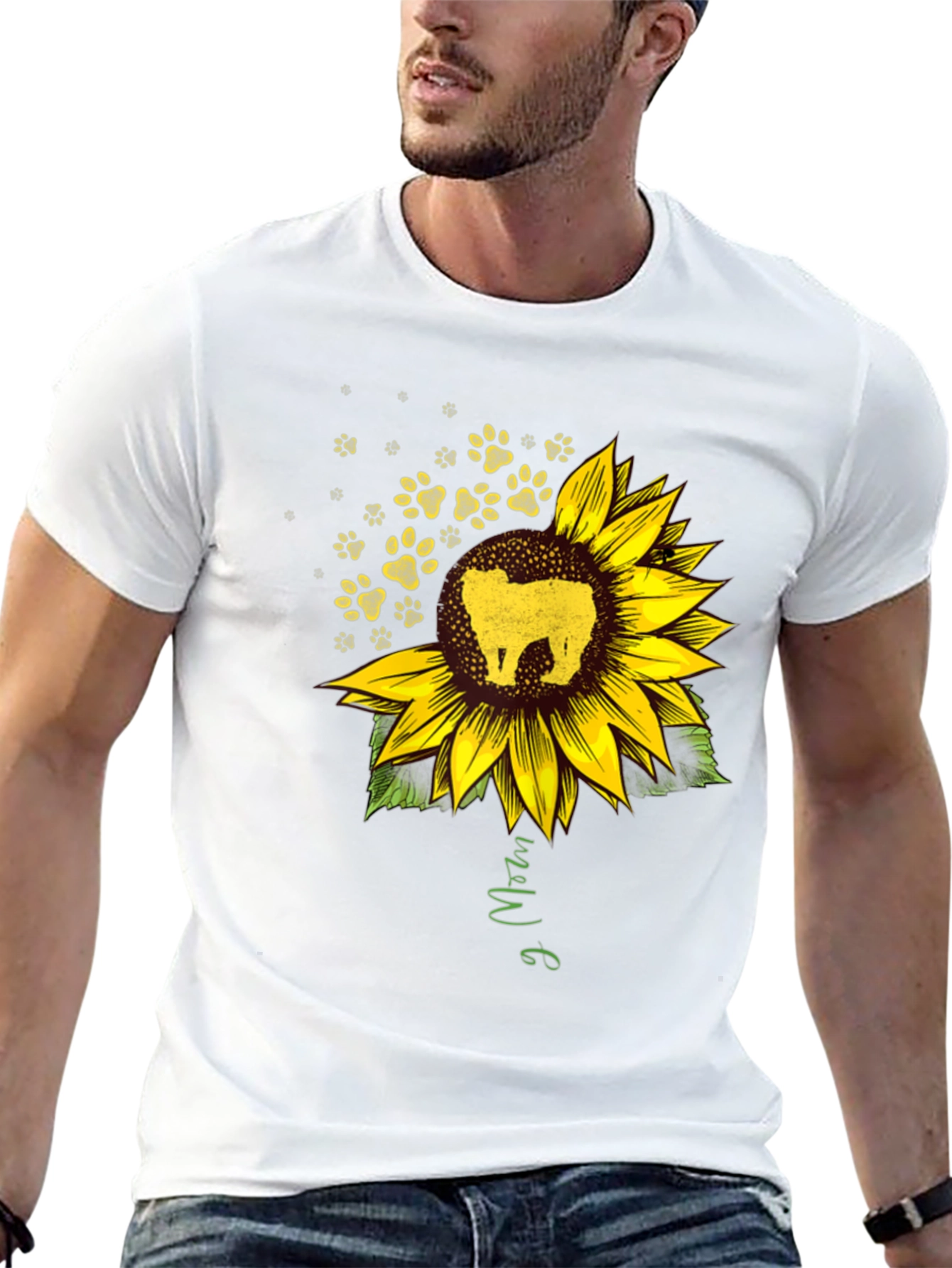 Sunflower Dog Mom Black T-Shirt