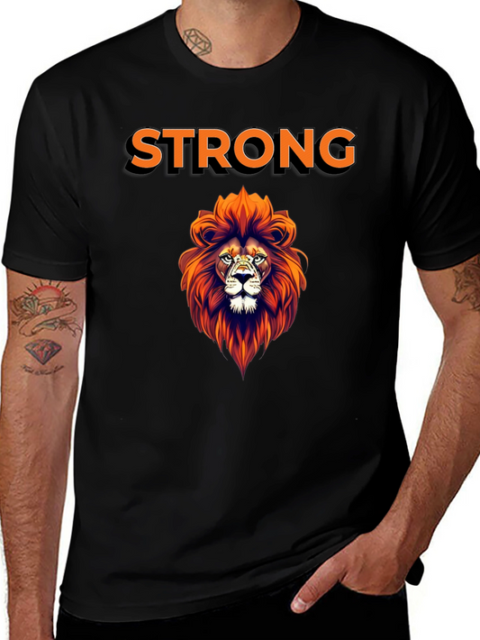 Strong Lion Graphic Tee - Stylish Mens T-Shirt