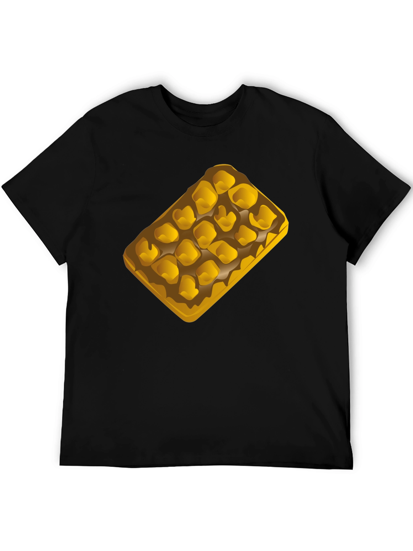Waffle Graphic T-Shirt - Casual Black Tee