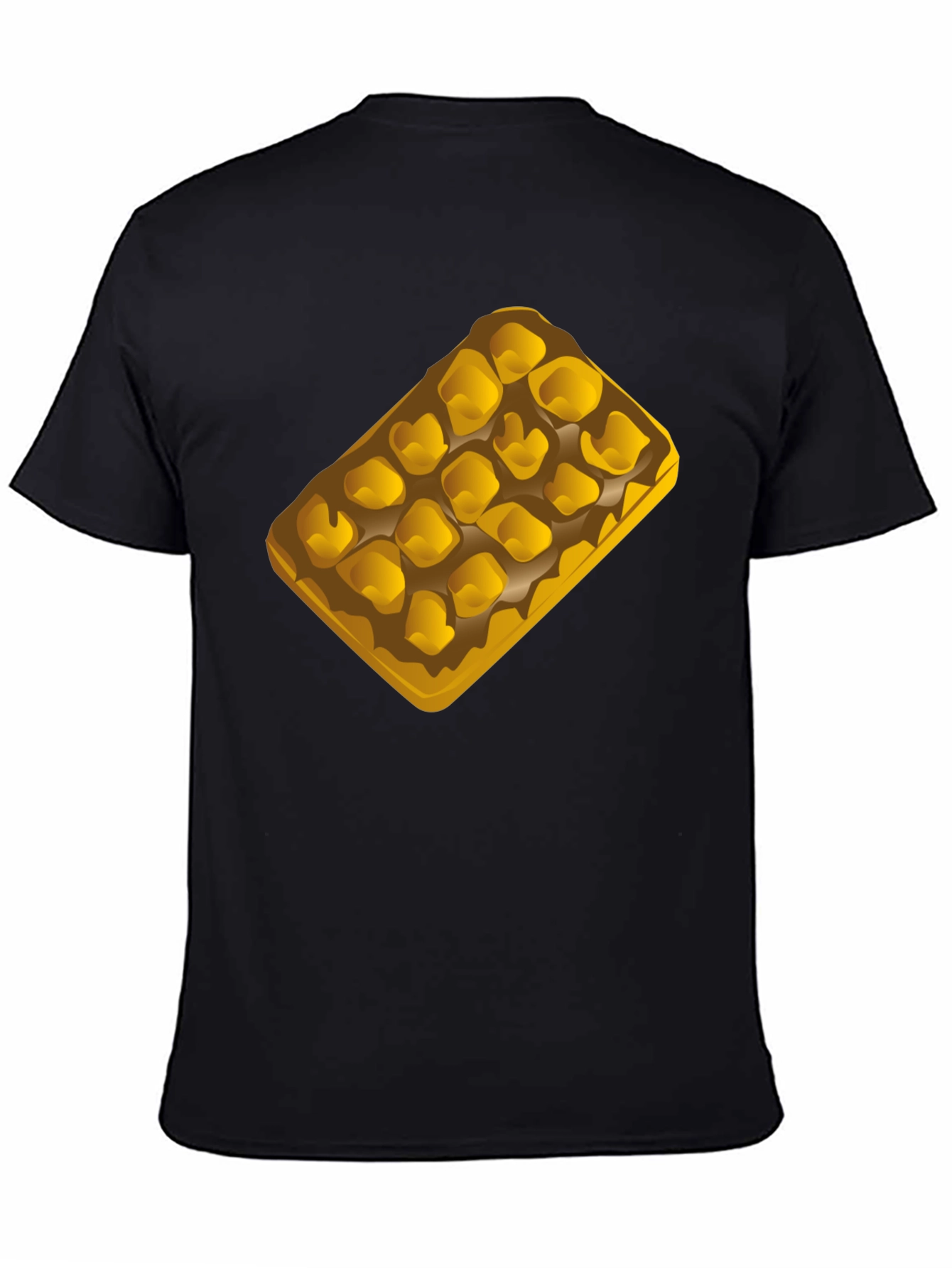 Waffle Graphic T-Shirt - Casual Black Tee