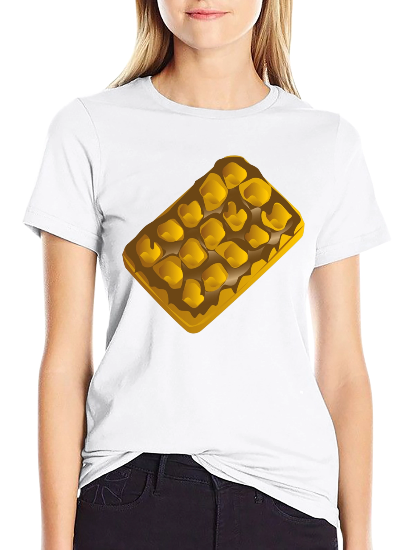 Waffle Graphic T-Shirt - Casual Black Tee