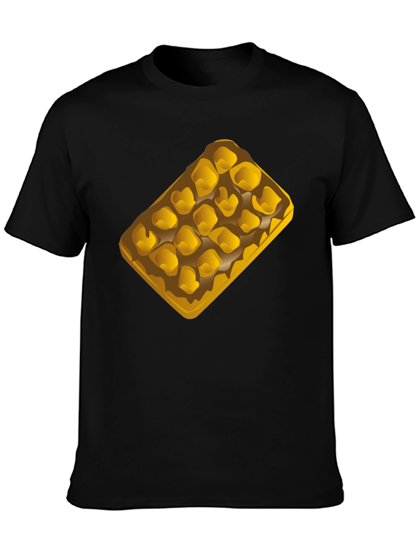 Waffle Graphic T-Shirt - Casual Black Tee
