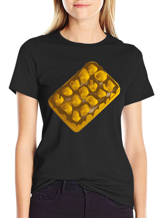 Waffle Graphic T-Shirt - Casual Black Tee
