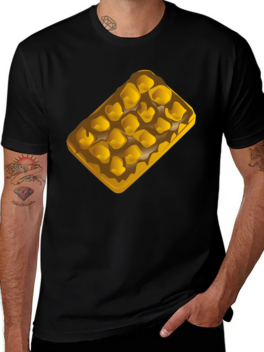 Waffle Graphic T-Shirt - Casual Black Tee