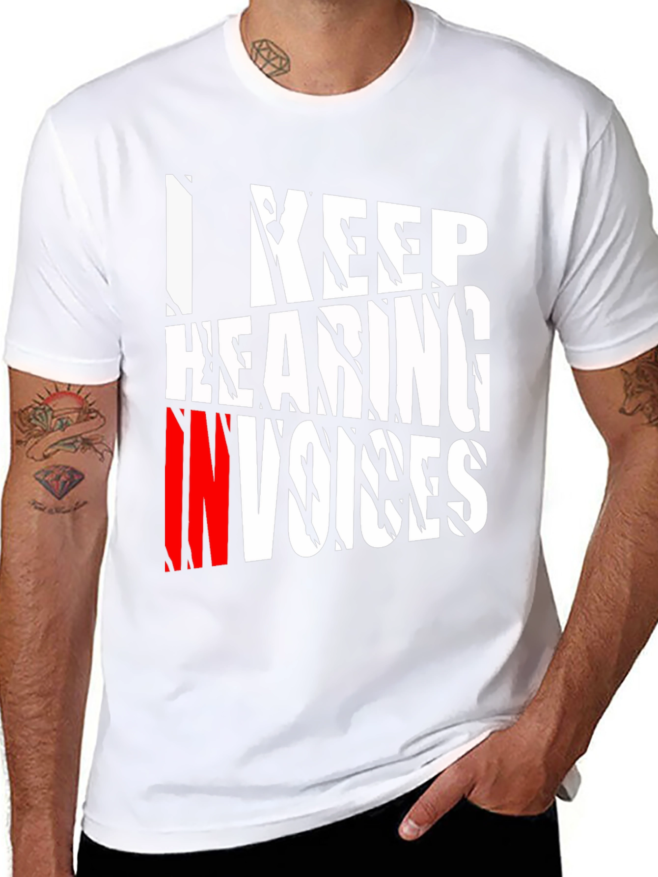 I Keep Hearing Invoices Mens Black Graphic T-Shirt