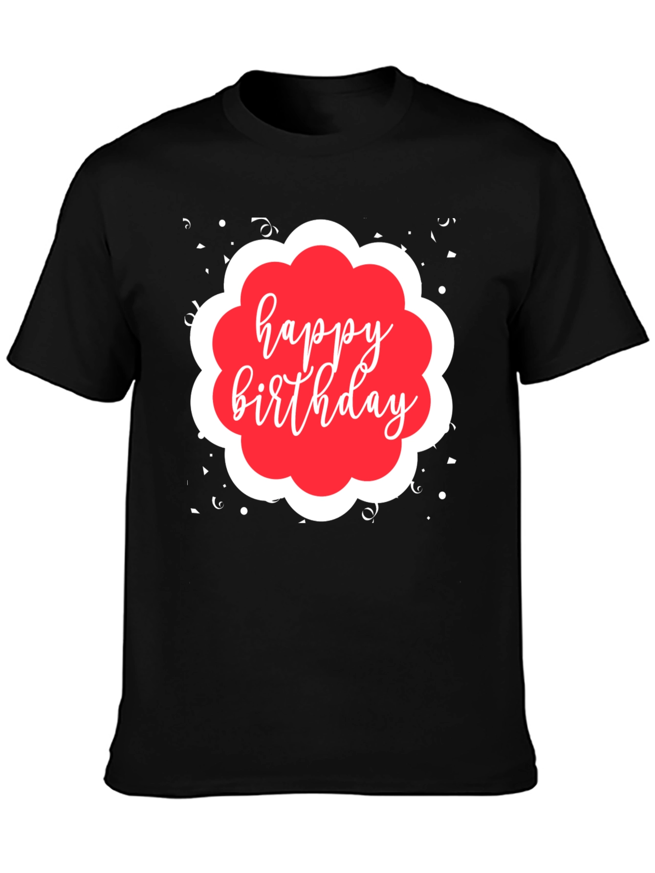Happy Birthday Black Graphic T-Shirt