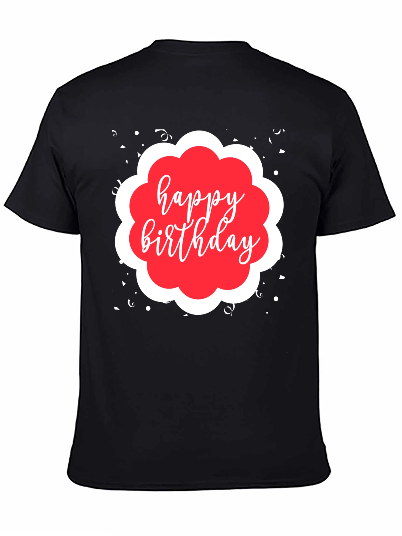 Happy Birthday Black Graphic T-Shirt