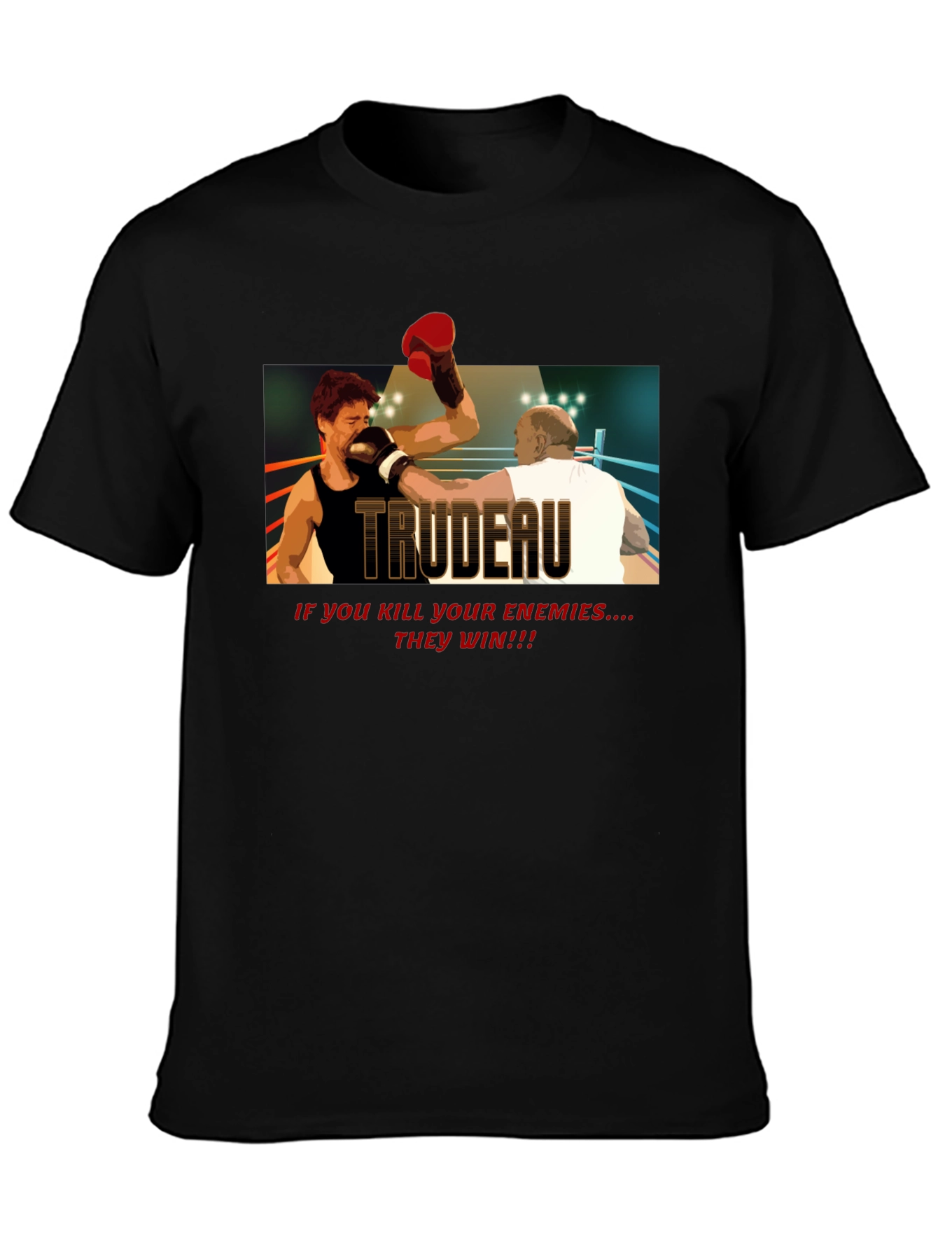 Trudeau Boxing Graphic Tee - Political Statement T-Shirt