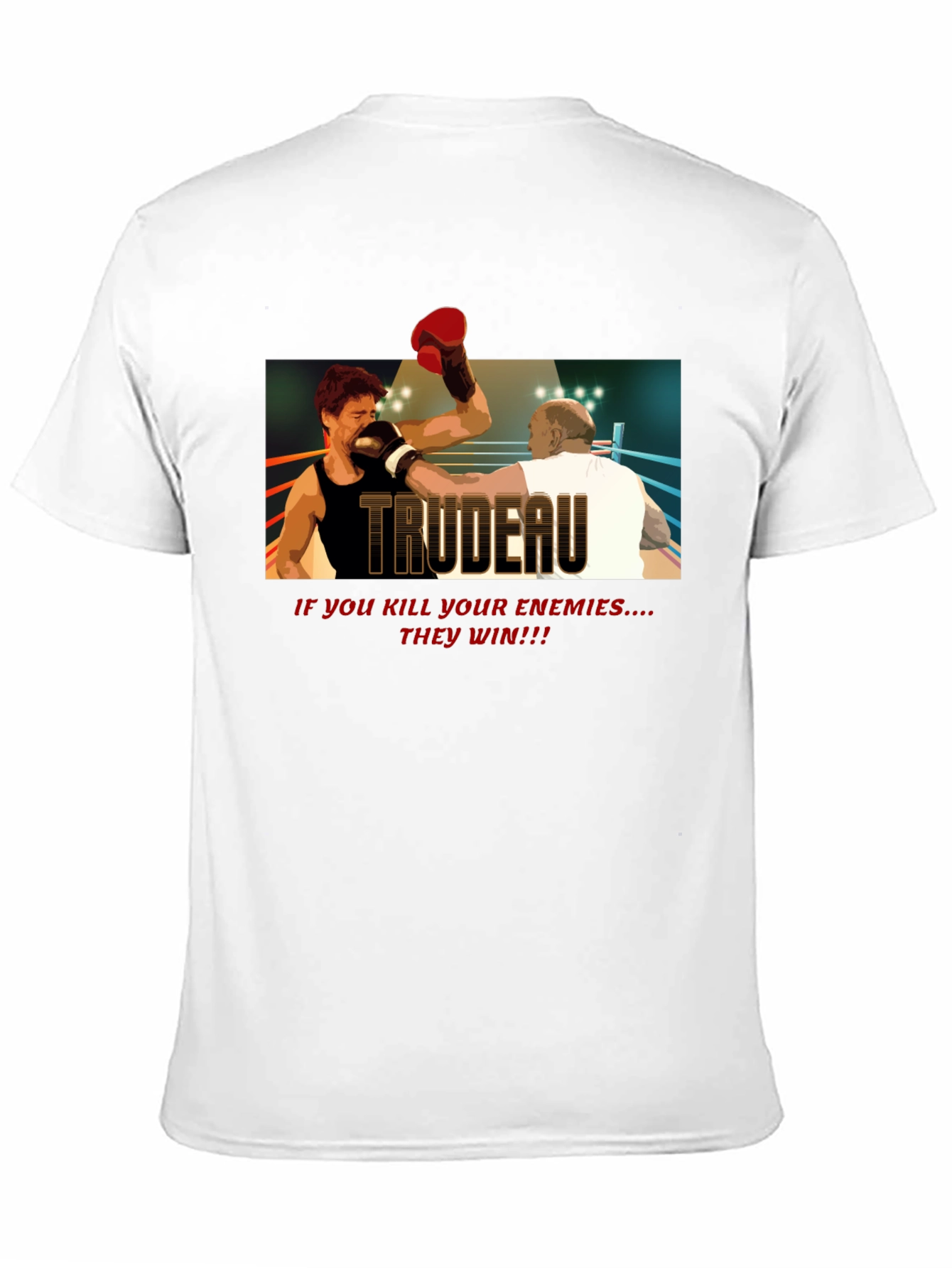 Trudeau Boxing Graphic Tee - Political Statement T-Shirt