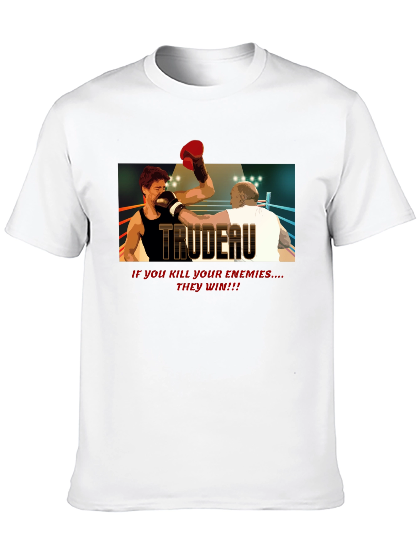 Trudeau Boxing Graphic Tee - Political Statement T-Shirt