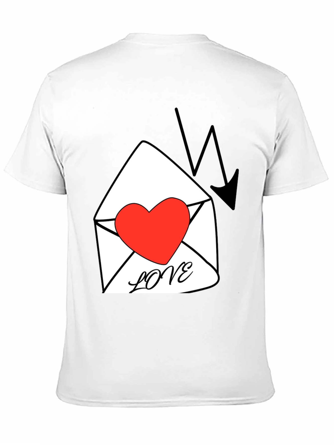 Heart Love Letter Graphic T-Shirt - Black