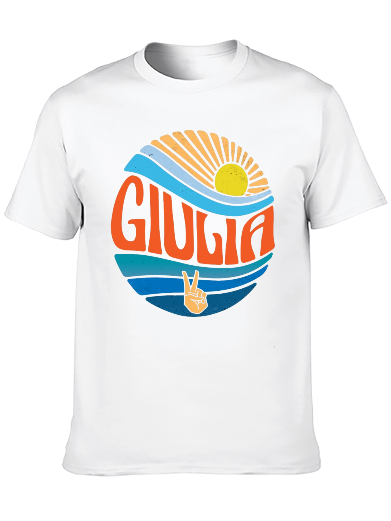 Giulia Peace Sign Graphic Tee - Retro Beach Vibes