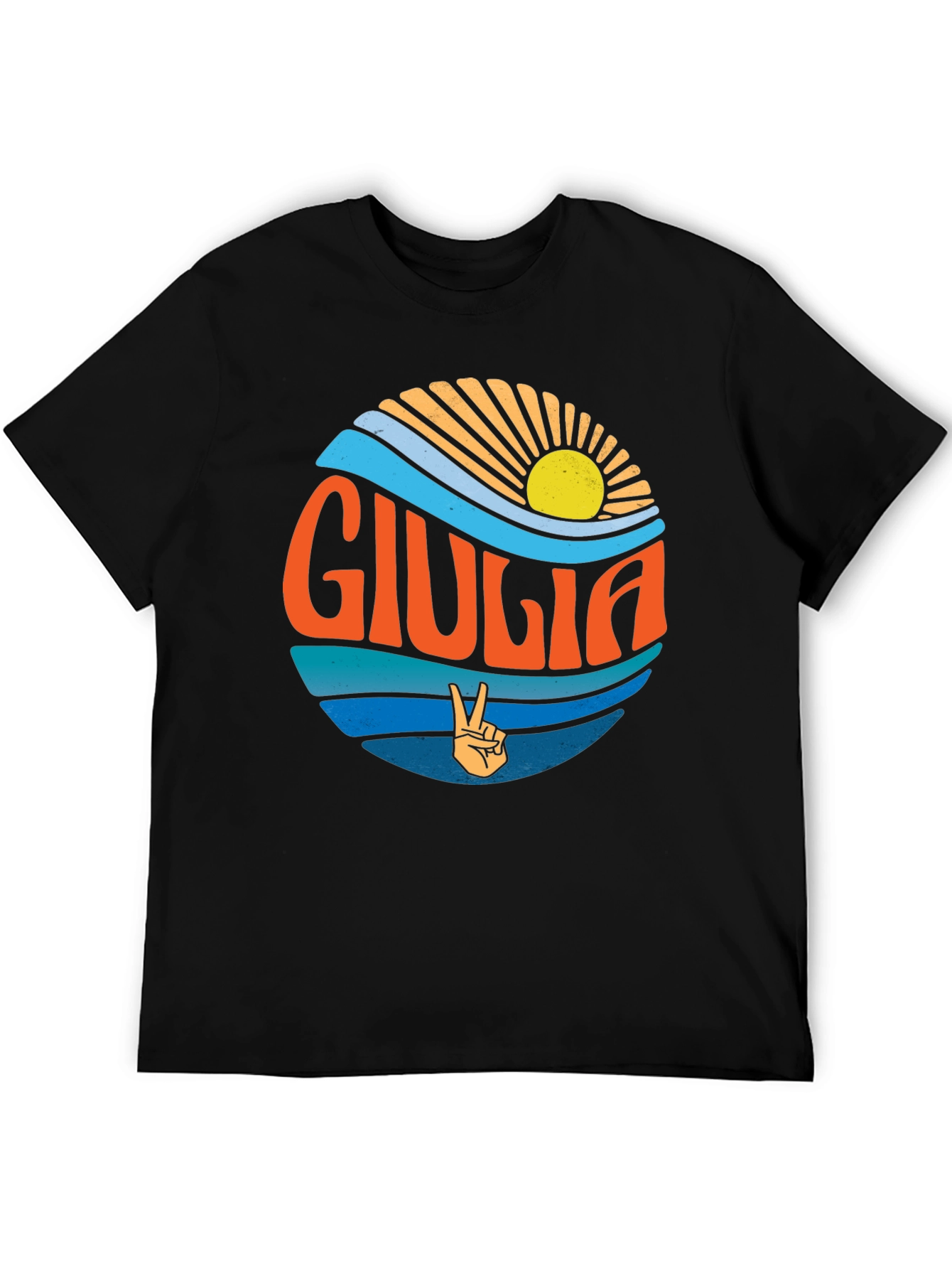 Giulia Peace Sign Graphic Tee - Retro Beach Vibes